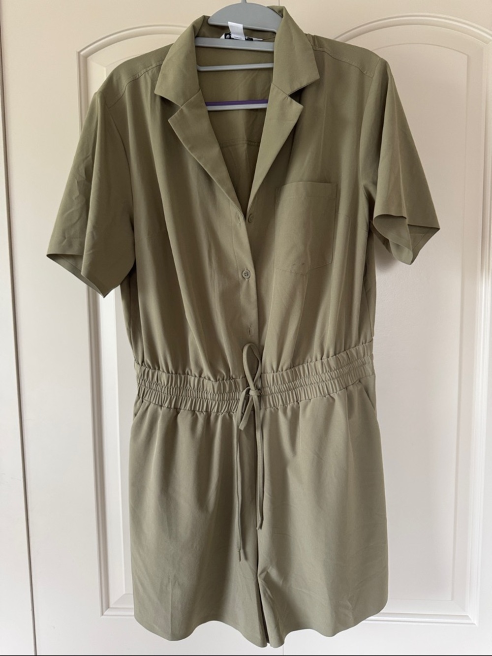 Athleta Lightweight Olive Utility Romper